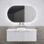 London Matte White Oval LED Shaving Cabinet 1200 * 700